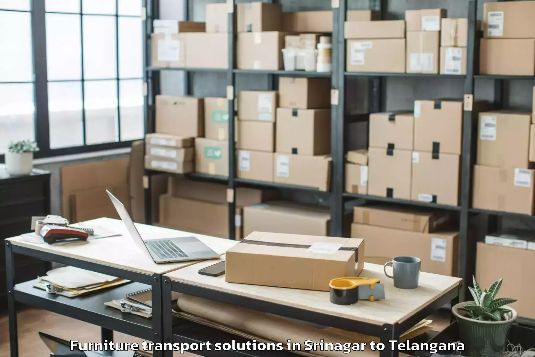 Affordable Srinagar to Hayathnagar Furniture Transport Solutions